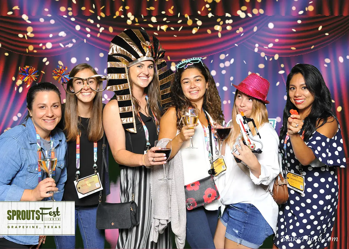 Branded green-screen group photograph with on-site printing at SproutsFest in Grapevine, Texas